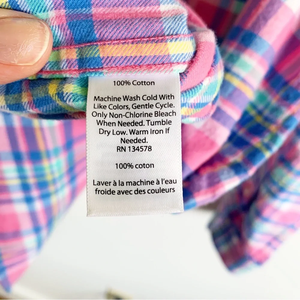 Vineyard Vines Boys Plaid Whale Shirt Button Down Flannel